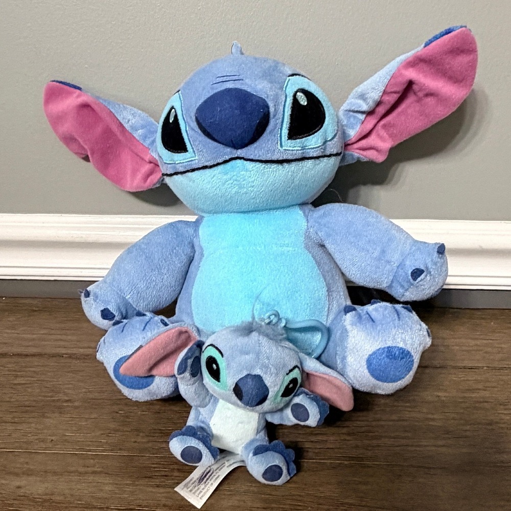 Disney Lilo & Stitch Plush Bundle Stuffed Animal and Keychain Clip-On